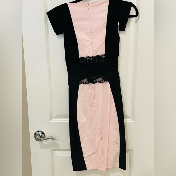 Blush pink and black pencil dress - Picture 2 of 3